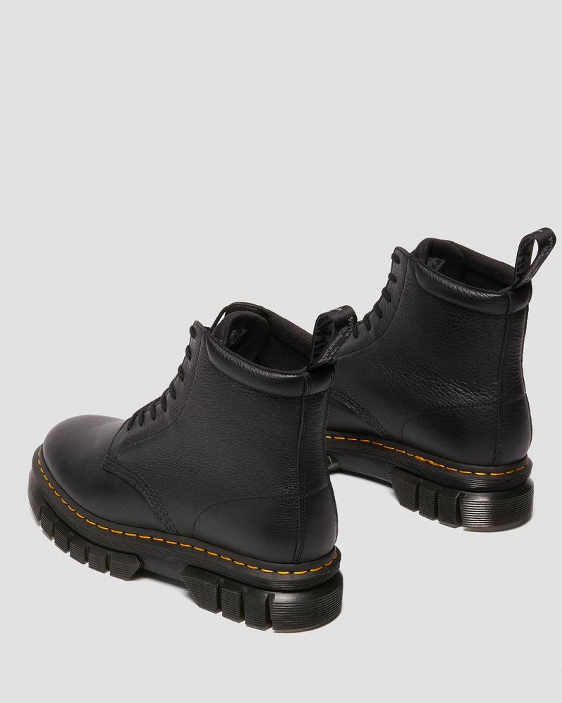 Black Men's Dr Martens Rikard Lunar Leather Platform Boots | CA 564XYU